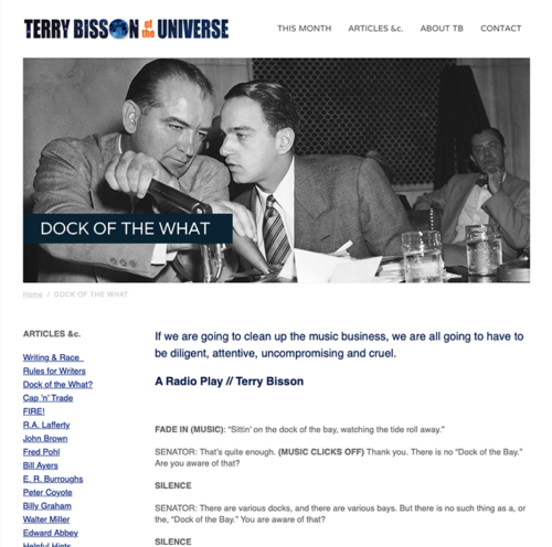 Terry Bisson website page