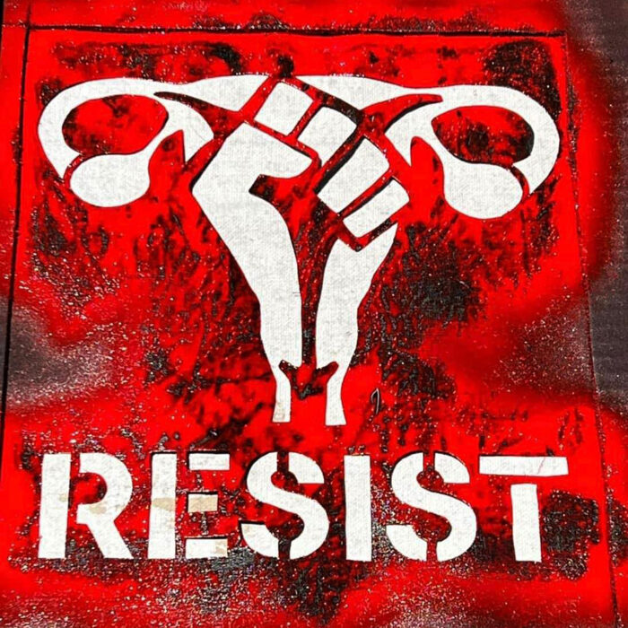 Resist Fist spray-paint stencil