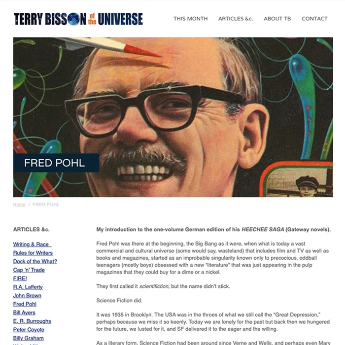 Terry Bisson Web Fred Pohl page